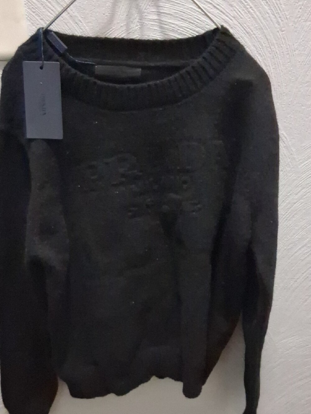 Prada Men's Charcoal Ribbed Crewneck Sweater